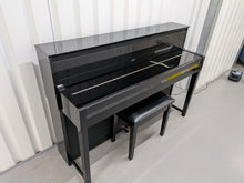 Load image into Gallery viewer, Yamaha Clavinova CLP-585 digital piano and stool in glossy black  stock #26255
