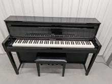 Load image into Gallery viewer, Yamaha Clavinova CLP-585 digital piano and stool in glossy black  stock #26255
