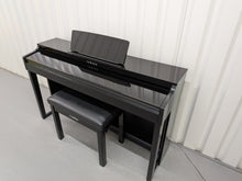 Load image into Gallery viewer, Yamaha Clavinova CLP-525PE digital piano and stool in glossy black ebony stock # 26295
