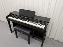 Load image into Gallery viewer, Yamaha Clavinova CLP-525PE digital piano and stool in glossy black ebony stock # 26295
