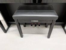 Load image into Gallery viewer, Yamaha Clavinova CLP-525PE digital piano and stool in glossy black ebony stock # 26295
