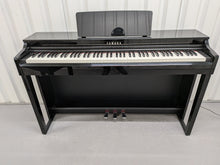 Load image into Gallery viewer, Yamaha Clavinova CLP-525PE digital piano and stool in glossy black ebony stock # 26295
