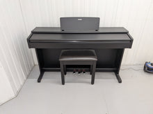 Load image into Gallery viewer, Yamaha Arius YDP-144 digital piano and stool in satin black stock #26303
