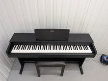 Load image into Gallery viewer, Yamaha Arius YDP-144 digital piano and stool in satin black stock #26303
