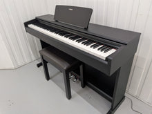 Load image into Gallery viewer, Yamaha Arius YDP-144 digital piano and stool in satin black stock #26303
