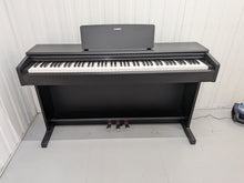 Load image into Gallery viewer, Yamaha Arius YDP-144 digital piano and stool in satin black stock #26303
