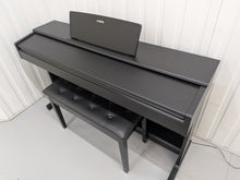 Load image into Gallery viewer, Yamaha Arius YDP-144 digital piano and stool in satin black stock #26286
