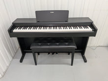 Load image into Gallery viewer, Yamaha Arius YDP-144 digital piano and stool in satin black stock #26286
