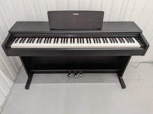 Load image into Gallery viewer, Yamaha Arius YDP-144 digital piano and stool in satin black stock #26286
