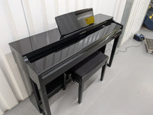 Load image into Gallery viewer, Yamaha Clavinova CLP-525PE digital piano and stool in glossy black ebony stock # 26298
