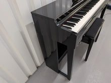 Load image into Gallery viewer, Yamaha Clavinova CLP-525PE digital piano and stool in glossy black ebony stock # 26298

