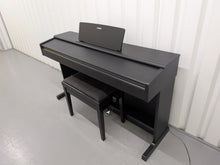 Load image into Gallery viewer, Yamaha Arius YDP-144 digital piano and stool in satin black stock #26296
