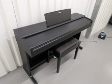Load image into Gallery viewer, Yamaha Arius YDP-144 digital piano and stool in satin black stock #26296
