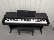Load image into Gallery viewer, Yamaha Arius YDP-144 digital piano and stool in satin black stock #26296
