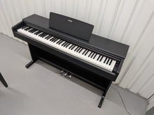 Load image into Gallery viewer, Yamaha Arius YDP-144 digital piano and stool in satin black stock #26296
