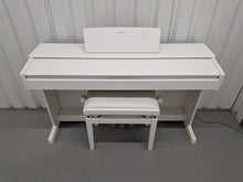 Load image into Gallery viewer, Yamaha Arius YDP-144 digital piano and stool in satin white stock nr 26306

