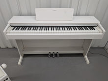 Load image into Gallery viewer, Yamaha Arius YDP-144 digital piano and stool in satin white stock nr 26306
