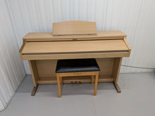 Load image into Gallery viewer, Roland HP-2e digital piano and stool in light oak finish stock number 26312
