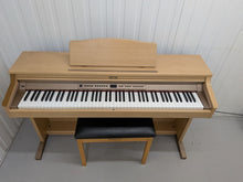 Load image into Gallery viewer, Roland HP-2e digital piano and stool in light oak finish stock number 26312
