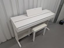 Load image into Gallery viewer, Yamaha Arius YDP-145 digital piano and stool in satin white finish stock nr 26400
