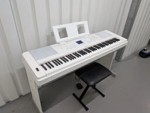 Load image into Gallery viewer, Yamaha DGX-660 in white 88 Key Weighted Keys Portable Grand, stand stock # 26391
