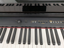 Load image into Gallery viewer, Roland HP103e digital piano and stool in polished glossy black stock #26405
