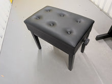 Load image into Gallery viewer, Roland HP103e digital piano and stool in polished glossy black stock #26405
