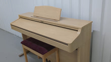 Load and play video in Gallery viewer, Roland HP102e digital piano and stool in light oak finish stock number 24614
