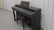 Load and play video in Gallery viewer, Roland HP302 digital piano and stool in dark rosewood finish stock number 24142
