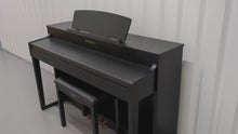 Load and play video in Gallery viewer, Yamaha Clavinova CLP-440 Digital Piano and stool in satin black stock no 24166
