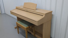 Load and play video in Gallery viewer, HP103e digital piano and stool in light oak finish stock number 24170
