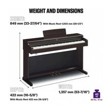 Load image into Gallery viewer, Yamaha Arius YDP-165 digital piano and stool in dark rosewood stock #25343

