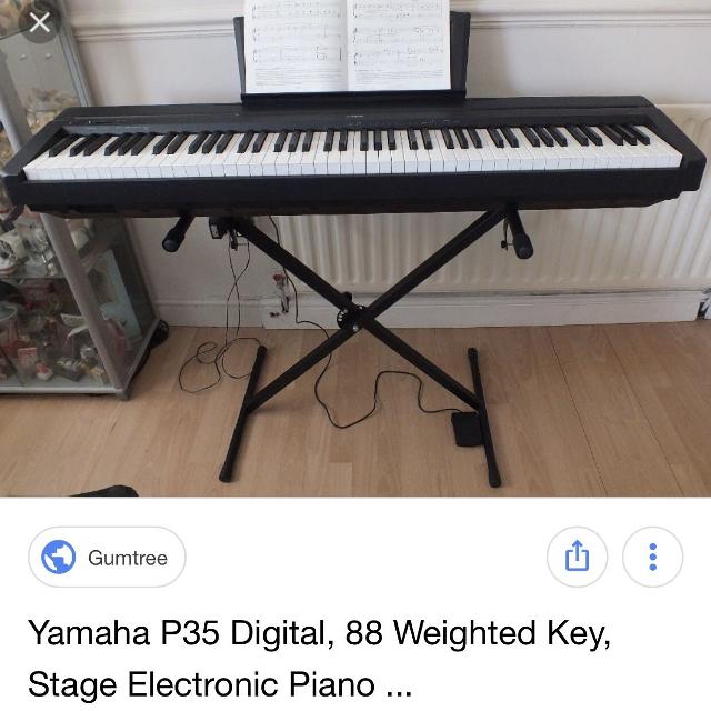 Yamaha P-35 88 Key Weighted Graded Hammer Action Piano + X stand + pedal