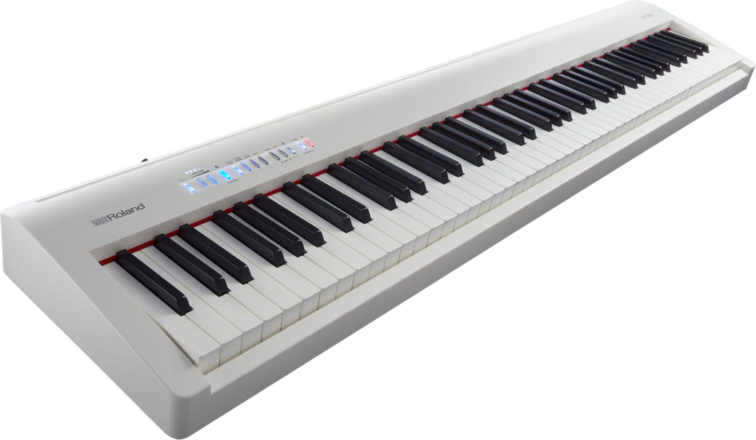 Roland FP30 88 Key Weighted Keys Portable white piano with stand and pedal stock # 23101