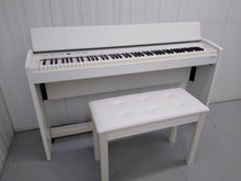 Load image into Gallery viewer, Roland F130R Digital Piano in white with matching colour stool stock # 22136

