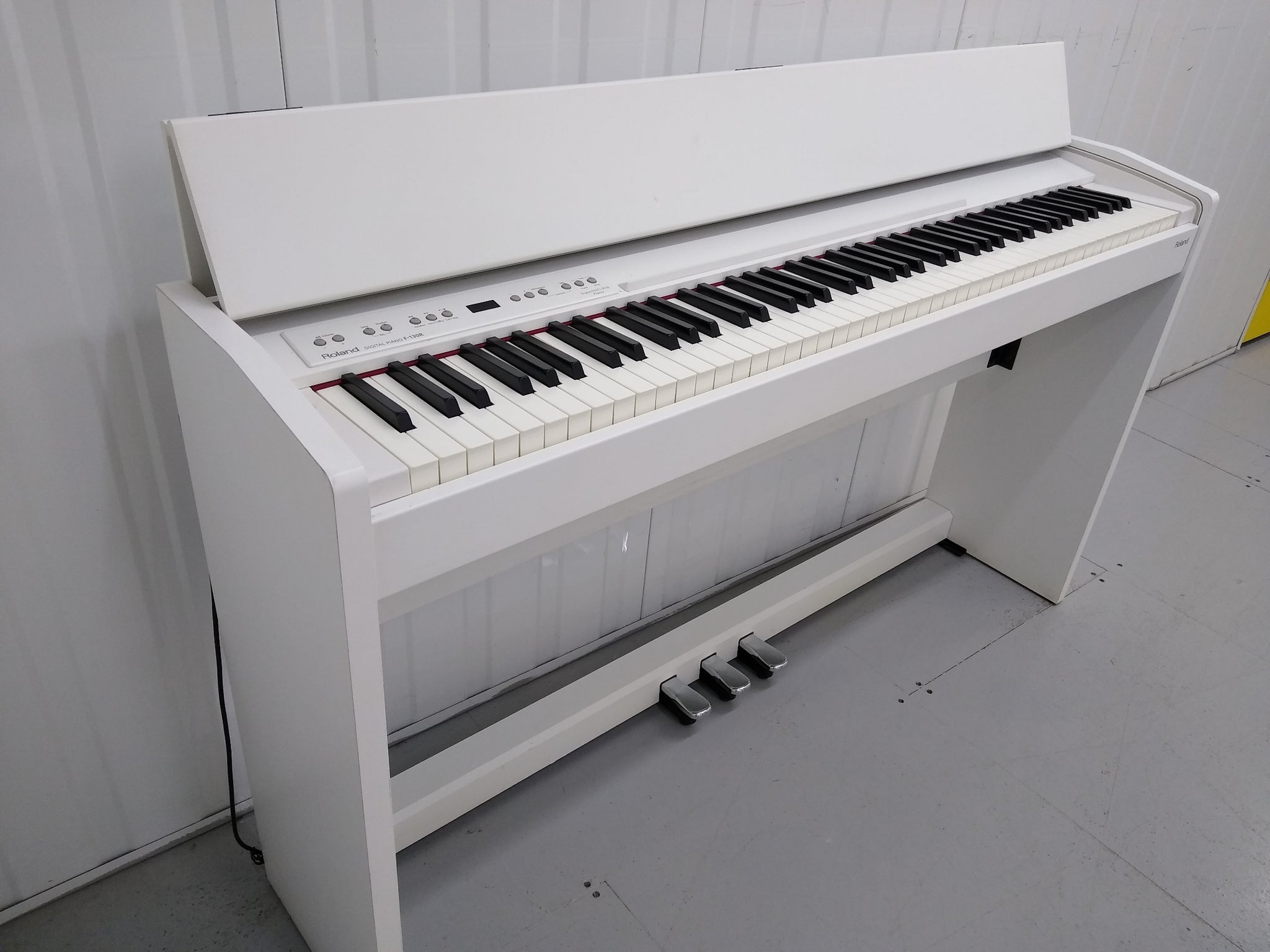 Roland F130R Digital Piano in white with matching colour stool stock # –  Sulinda Music