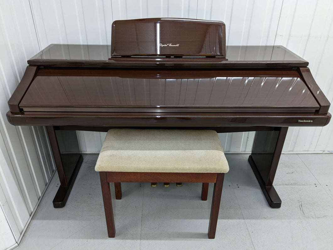 Technics SX-PR900M digital piano ensemble in glossy polished mahogany stock number 22329