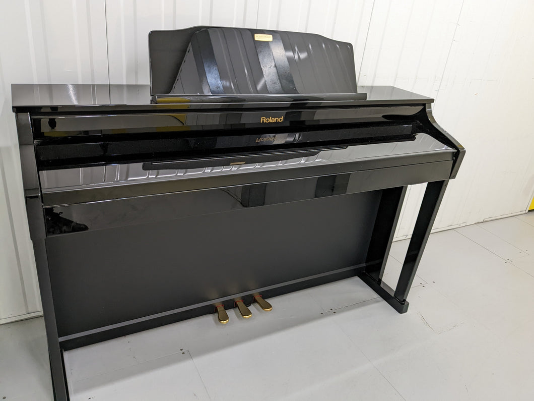 Roland HP-506 Digital Piano glossy black wooden action keys wi-fi Stock nr 22364
