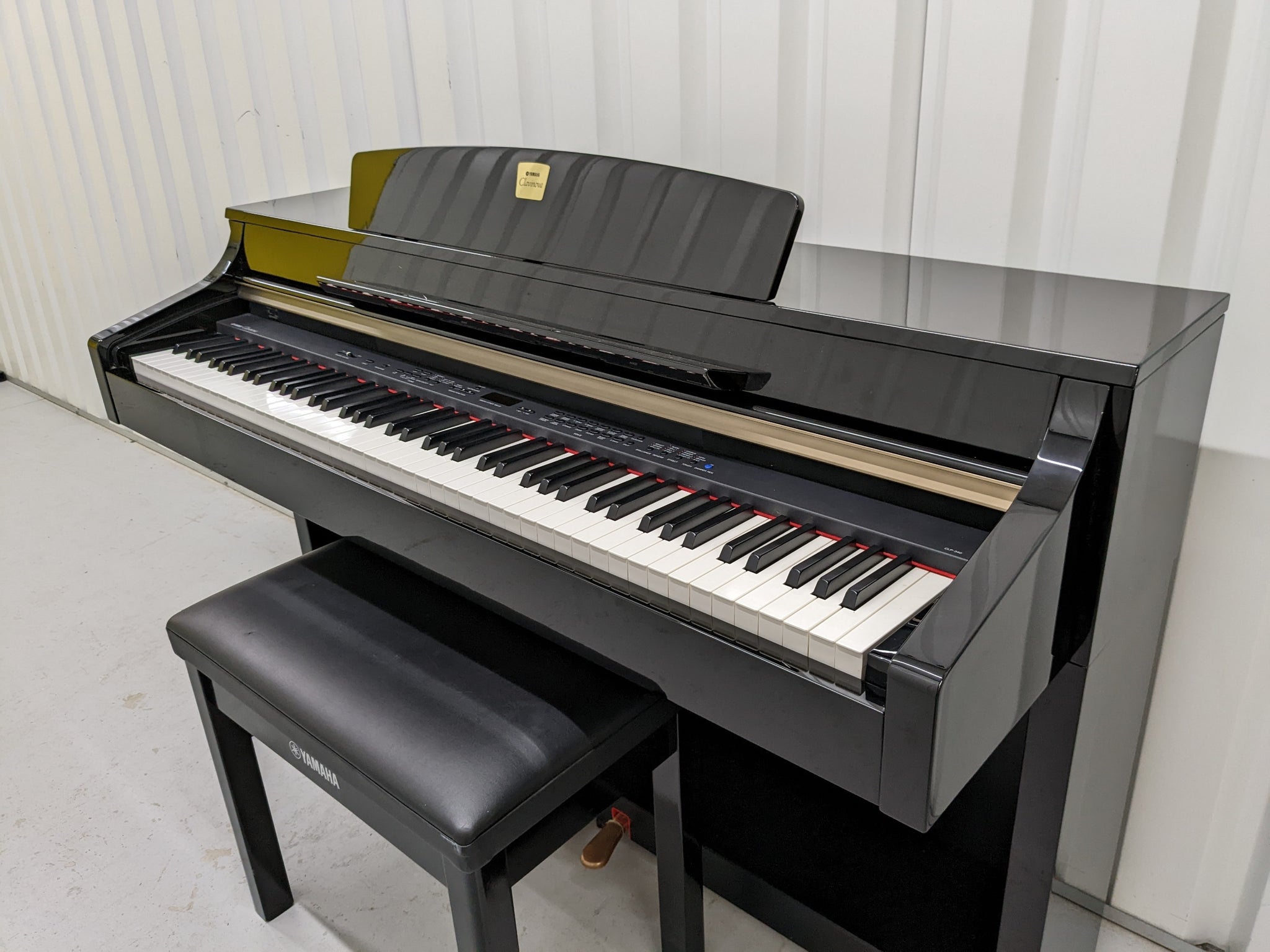 Yamaha Clavinova CLP-340PE Digital Piano and stool in glossy black