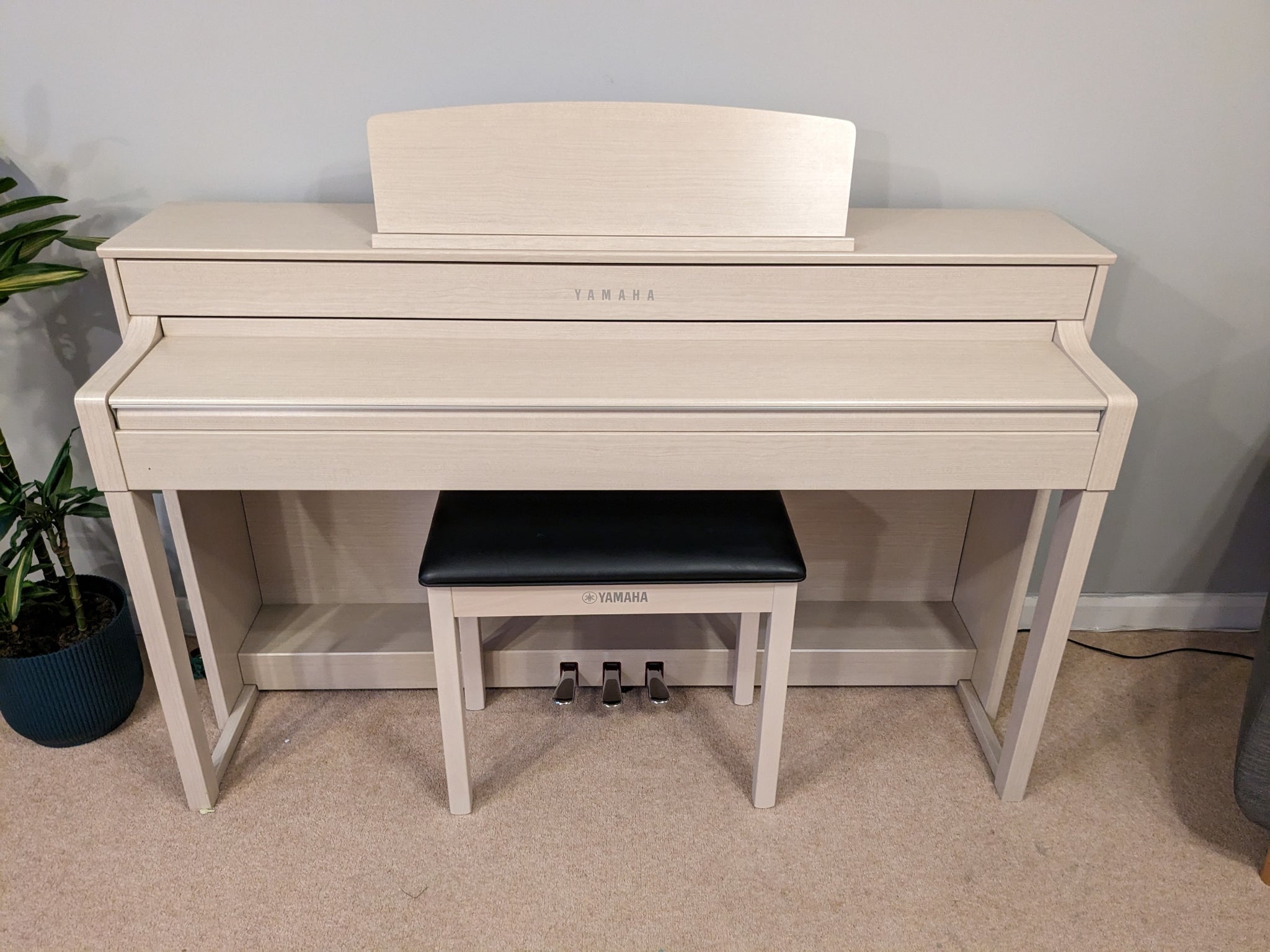 Yamaha Clavinova CLP-545WA in white ash with matching colour stool sto –  Sulinda Music