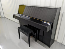 Load image into Gallery viewer, Yamaha E108 Upright Acoustic piano (1997) + stool in polished ebony stock #23023
