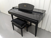 Load image into Gallery viewer, Yamaha Clavinova CVP-109PE Digital Piano and stool in glossy polished black stock # 23090
