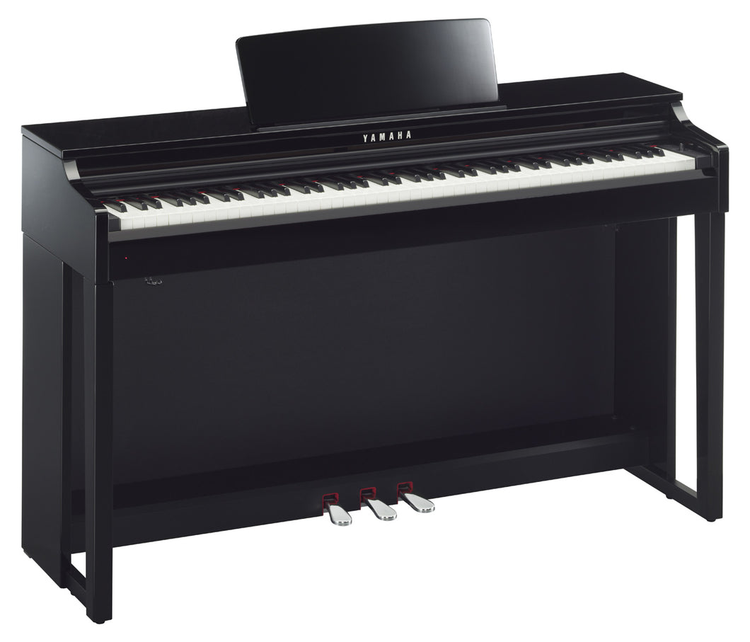 Yamaha clavinova CLP-525PE in glossy black with matching stool stock # 22220